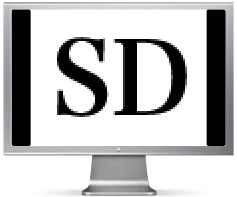 SDビデオ（ノーマル 4:3）をHDTV上で再生した場合（概念図）
